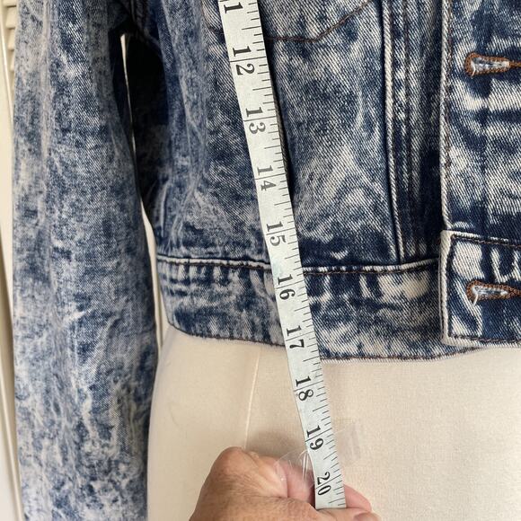 Almost Famous Jean Jacket Acid Washed Girls Just Wanna Have Fun Punk Baddie Vibe - Picture 12 of 14